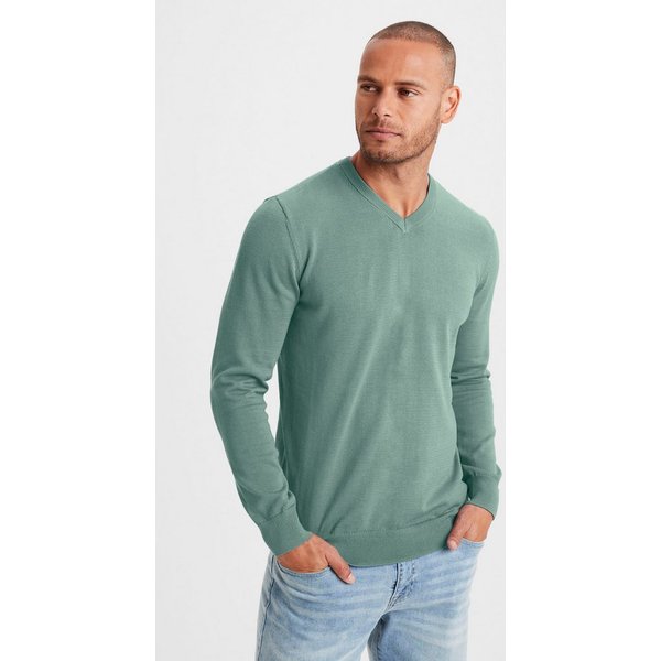 H.I.S Strickpullover mit V-Ausschnitt, Pullover aus Feinstrick, Baumwollmischung