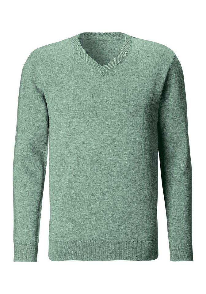H.I.S Strickpullover mit V-Ausschnitt, Pullover aus Feinstrick, Baumwollmischung – Bild 2 von 5