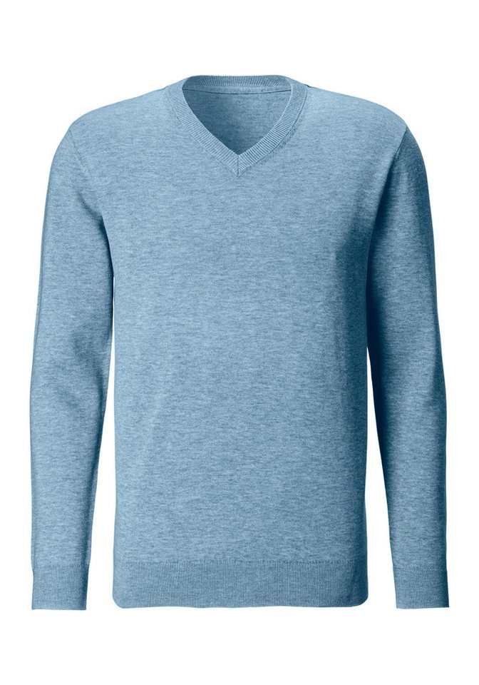 H.I.S Strickpullover mit V-Ausschnitt, Pullover aus Feinstrick, Baumwollmischung – Bild 2 von 5
