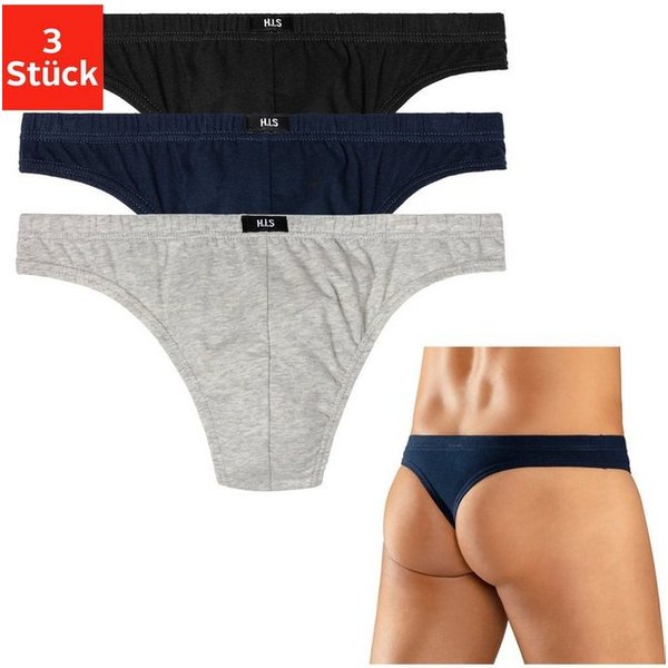 H.I.S String (Packung, 3-St) aus weichem Baumwoll-Stretch