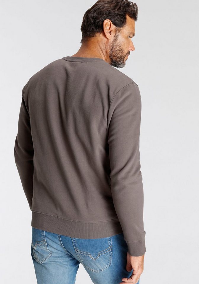 H.I.S Sweater Langarm, lockere Passform, bestickte Optik, Rundhalsausschnitt – Bild 2 von 5