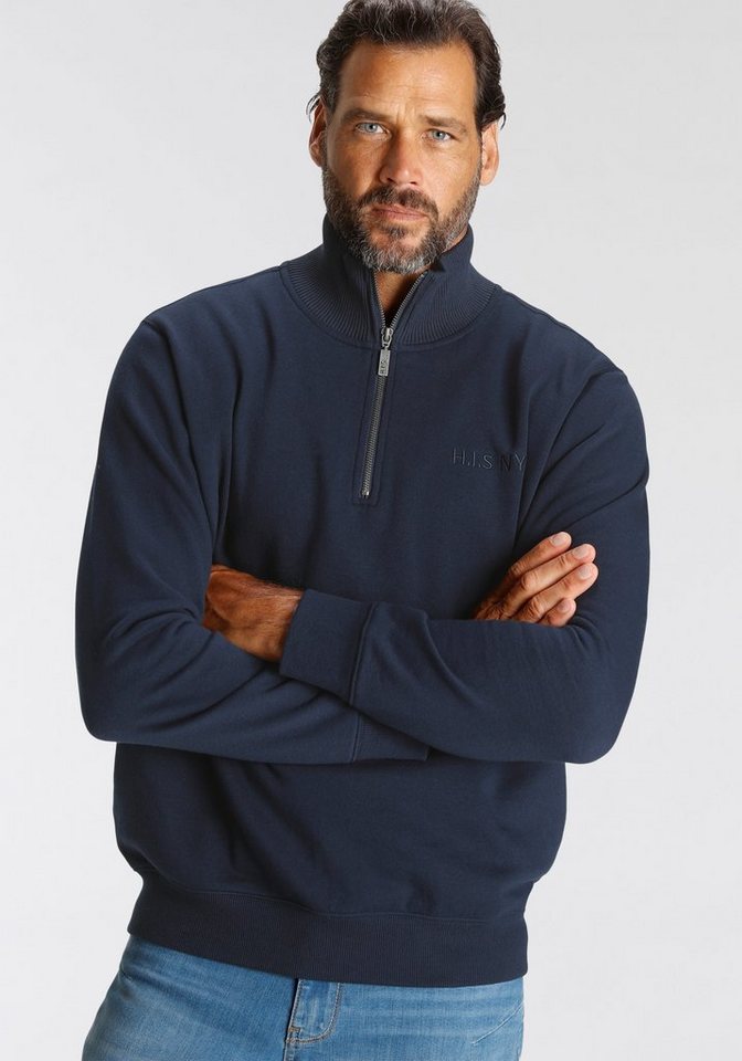 H.I.S Sweatshirt unifarben, aus dehnbarer Sweatware, mit Logostickerei – Bild 2 von 5