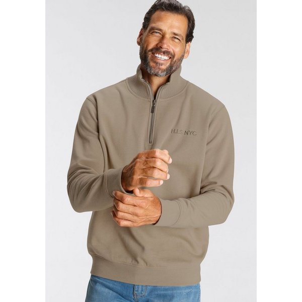 H.I.S Sweatshirt unifarben, aus dehnbarer Sweatware, mit Logostickerei
