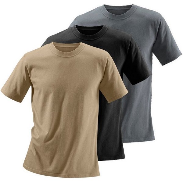 H.I.S T-Shirt, Unterziehshirt (3er-Pack) unifarben, Rundhalsausschnitt, aus Baumwolle