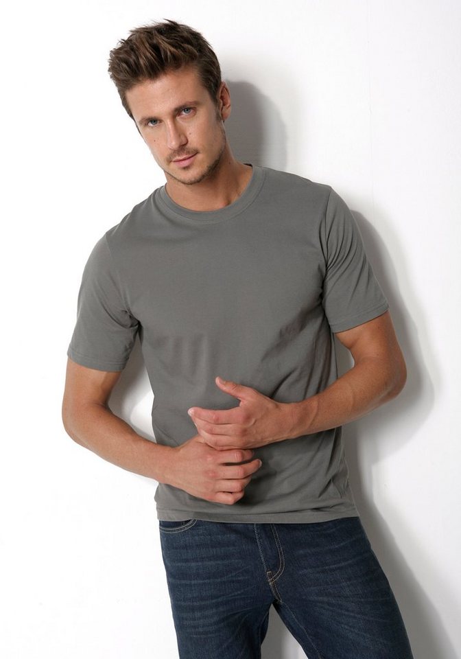 H.I.S T-Shirt, Unterziehshirt (3er-Pack) unifarben, Rundhalsausschnitt, aus Baumwolle – Bild 3 von 5