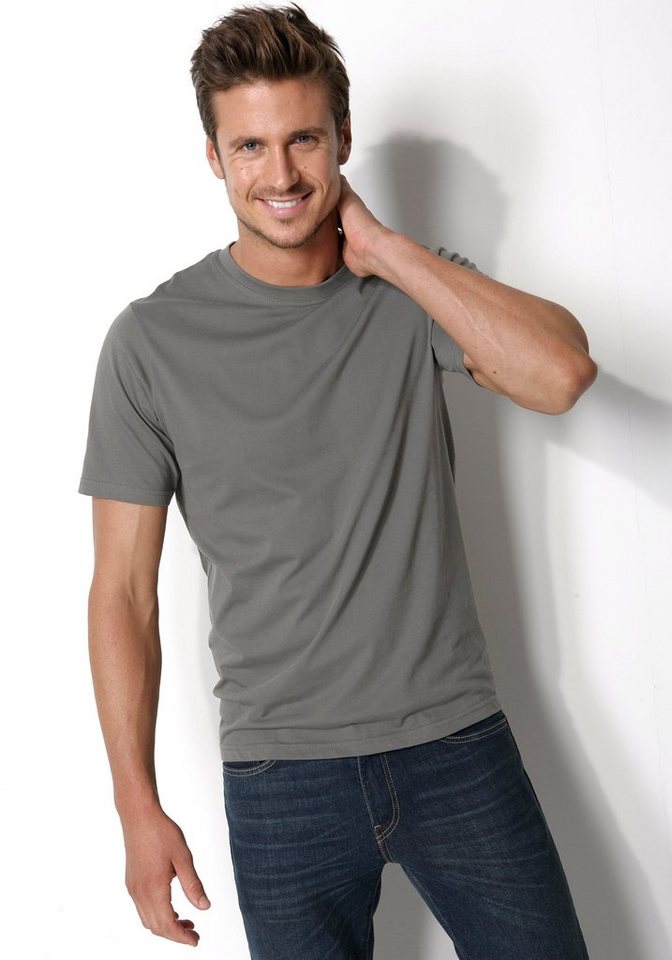 H.I.S T-Shirt, Unterziehshirt (3er-Pack) unifarben, Rundhalsausschnitt, aus Baumwolle – Bild 4 von 5