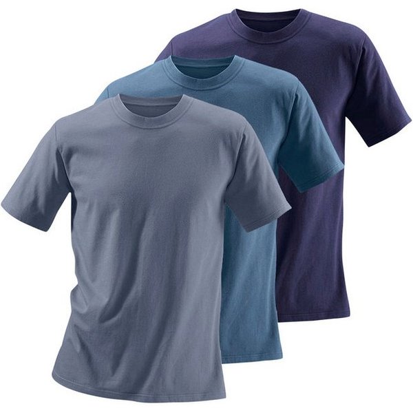 H.I.S T-Shirt, Unterziehshirt (3er-Pack) unifarben, Rundhalsausschnitt, aus Baumwolle