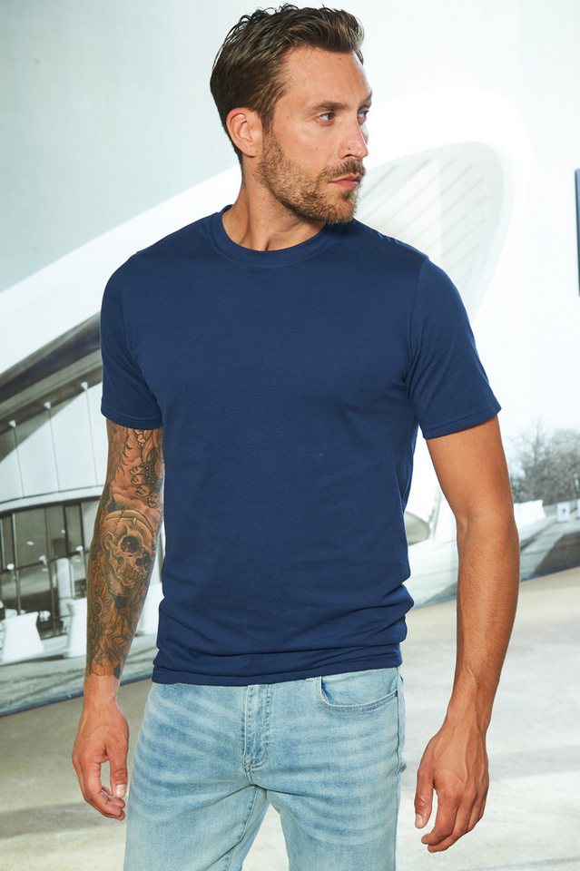 H.I.S T-Shirt, Unterziehshirt (3er-Pack) unifarben, Rundhalsausschnitt, aus Baumwolle – Bild 3 von 5