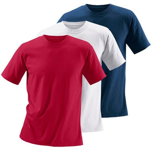 H.I.S T-Shirt, Unterziehshirt (3er-Pack) unifarben, Rundhalsausschnitt, aus Baumwolle