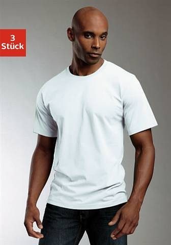 H.I.S T-Shirt, Unterziehshirt (3er-Pack) unifarben, Rundhalsausschnitt, aus Baumwolle – Bild 2 von 5