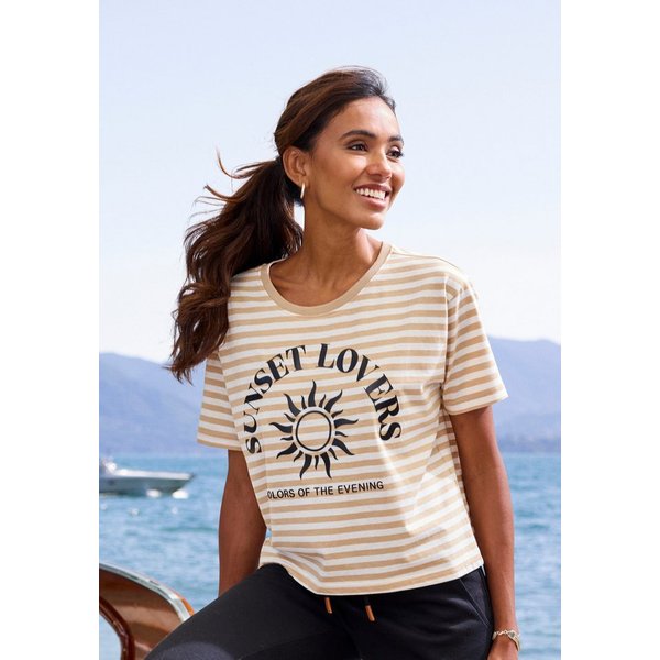 H.I.S T-Shirt gestreift mit Print, Loungewear