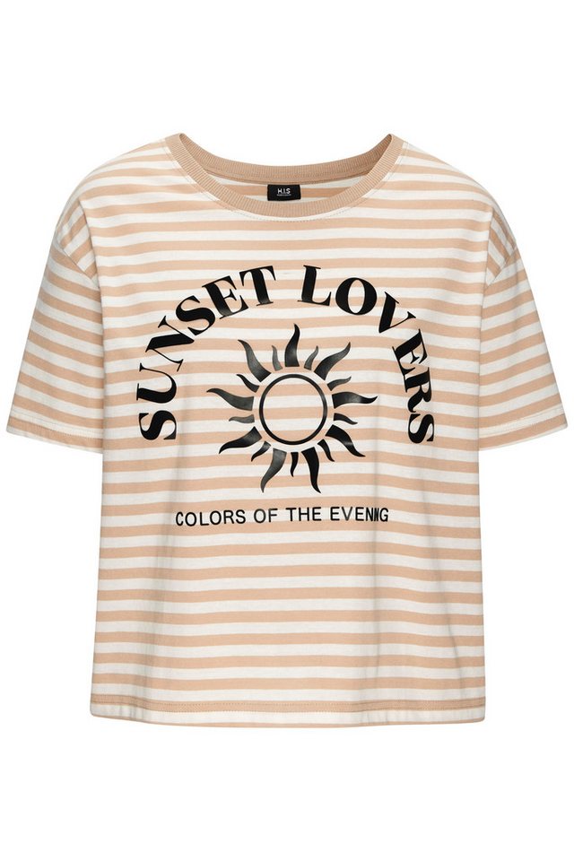 H.I.S T-Shirt gestreift mit Print, Loungewear – Bild 2 von 5