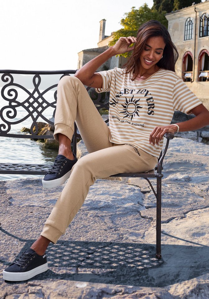 H.I.S T-Shirt gestreift mit Print, Loungewear – Bild 3 von 5
