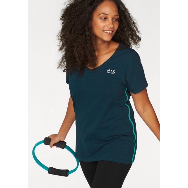 H.I.S T-Shirt Kurzarm, figurfreundlicher Schnitt, unifarben, V-Ausschnitt