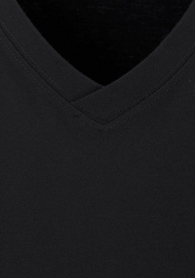 H.I.S T-Shirt mit V-Ausschnitt, V-neck, Unterziehshirt (3er-Pack) unifarben, V-neck, aus Baumwolle – Bild 4 von 5