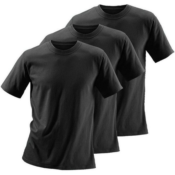 H.I.S T-Shirt, Unterziehshirt (3er-Pack) unifarben, Rundhalsausschnitt, aus Baumwolle