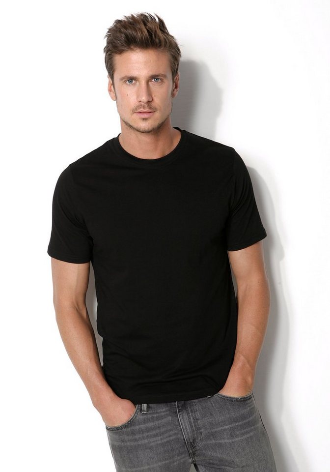 H.I.S T-Shirt, Unterziehshirt (3er-Pack) unifarben, Rundhalsausschnitt, aus Baumwolle – Bild 3 von 4