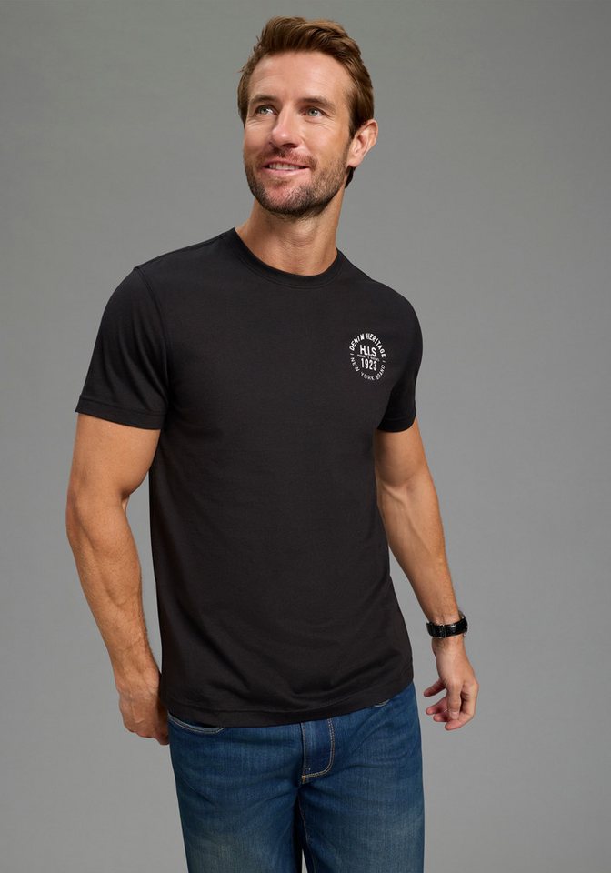 H.I.S T-Shirt (Packung, 3-tlg., 3er-Pack) schmal geschnitten, bedrucktes Design, aus 100% Baumwolle – Bild 4 von 5