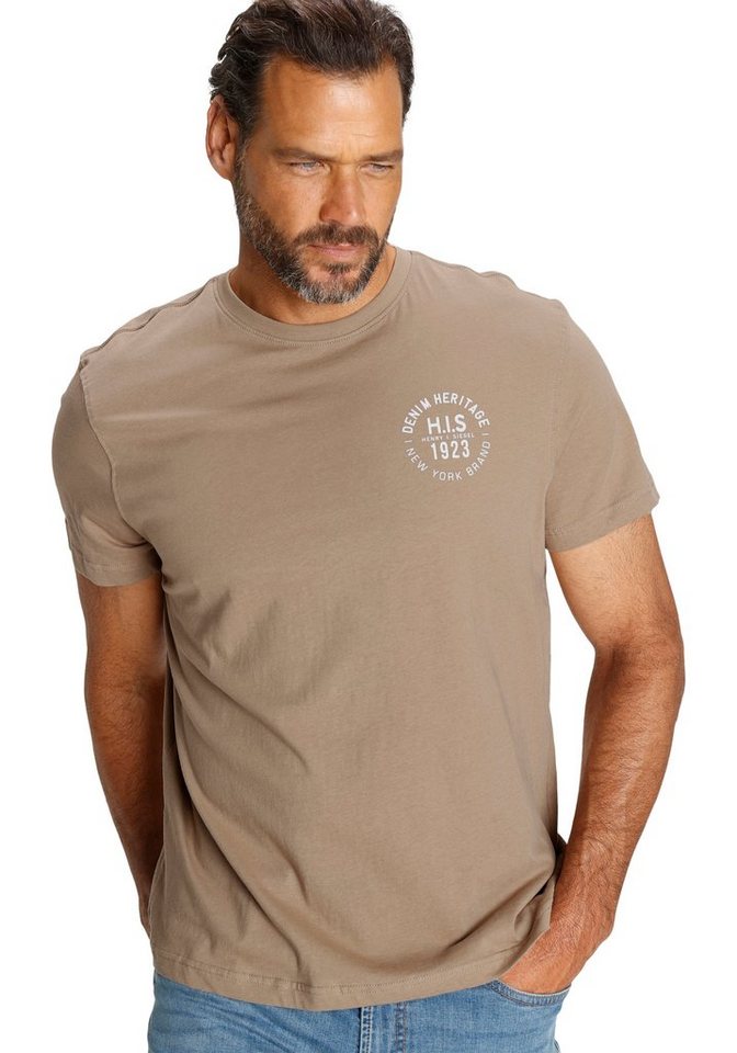 H.I.S T-Shirt (Packung, 3-tlg., 3er-Pack) schmal geschnitten, bedrucktes Design, aus 100% Baumwolle – Bild 3 von 5