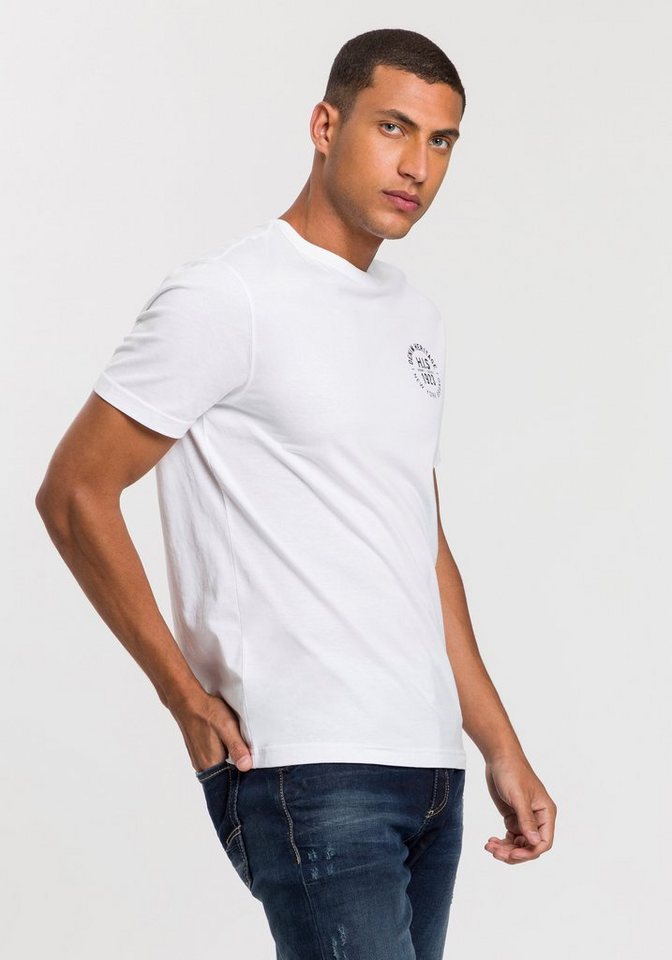 H.I.S T-Shirt (Packung, 3-tlg., 3er-Pack) schmal geschnitten, bedrucktes Design, aus 100% Baumwolle – Bild 3 von 5