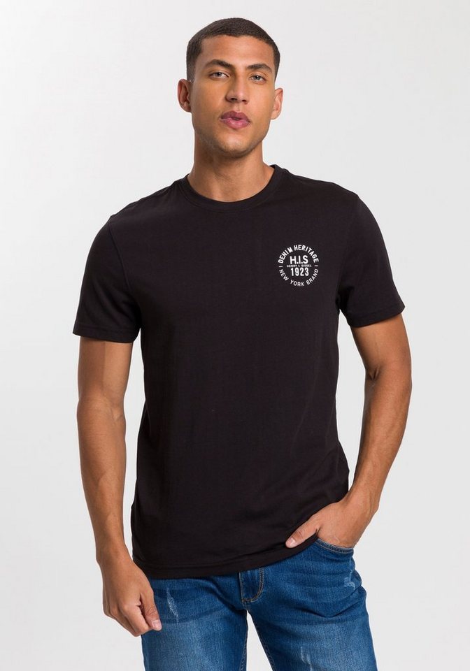 H.I.S T-Shirt (Packung, 3-tlg., 3er-Pack) schmal geschnitten, bedrucktes Design, aus 100% Baumwolle – Bild 2 von 5