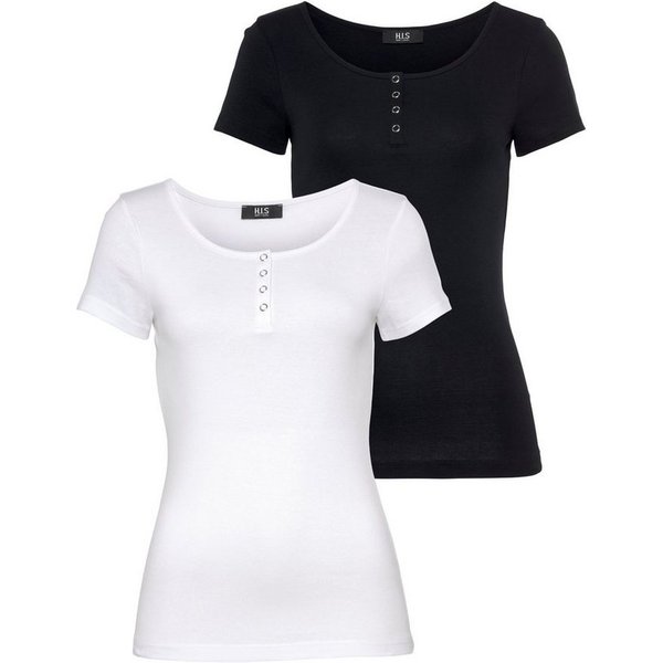 H.I.S T-Shirt (Set, 2-tlg) Kurzarm, unifarben, aus Baumwolle, im Set erhältlich