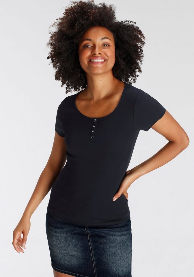 H.I.S T-Shirt (Set, 2-tlg) Kurzarm, unifarben, aus Baumwolle, im Set erhältlich – Bild 2 von 5