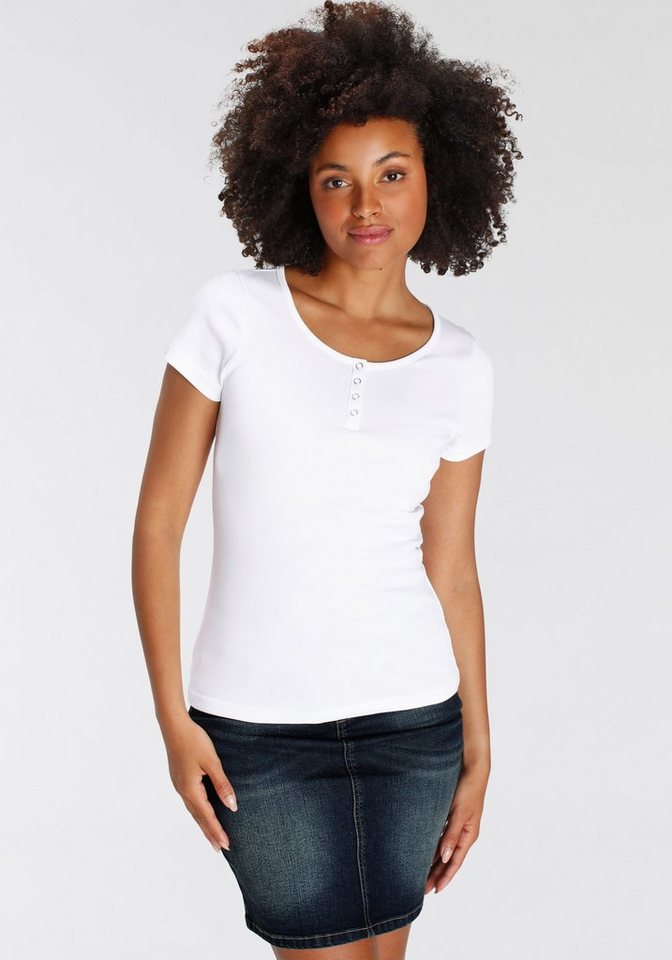 H.I.S T-Shirt (Set, 2-tlg) Kurzarm, unifarben, aus Baumwolle, im Set erhältlich – Bild 3 von 5
