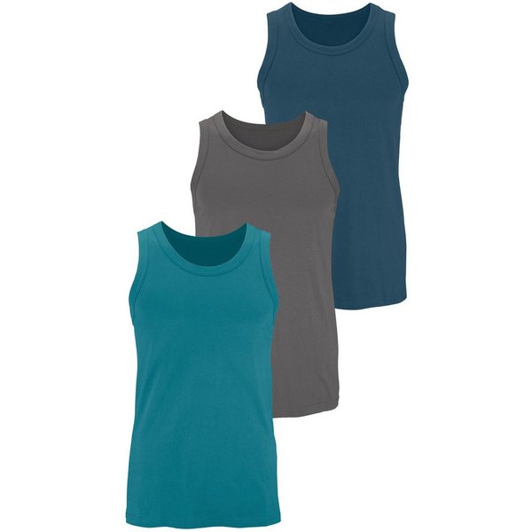 H.I.S Tanktop, Unterziehshirt, Unterhemd für Herren (3er-Pack) unifarben, Rundhalsausschnitt, aus Baumwolle