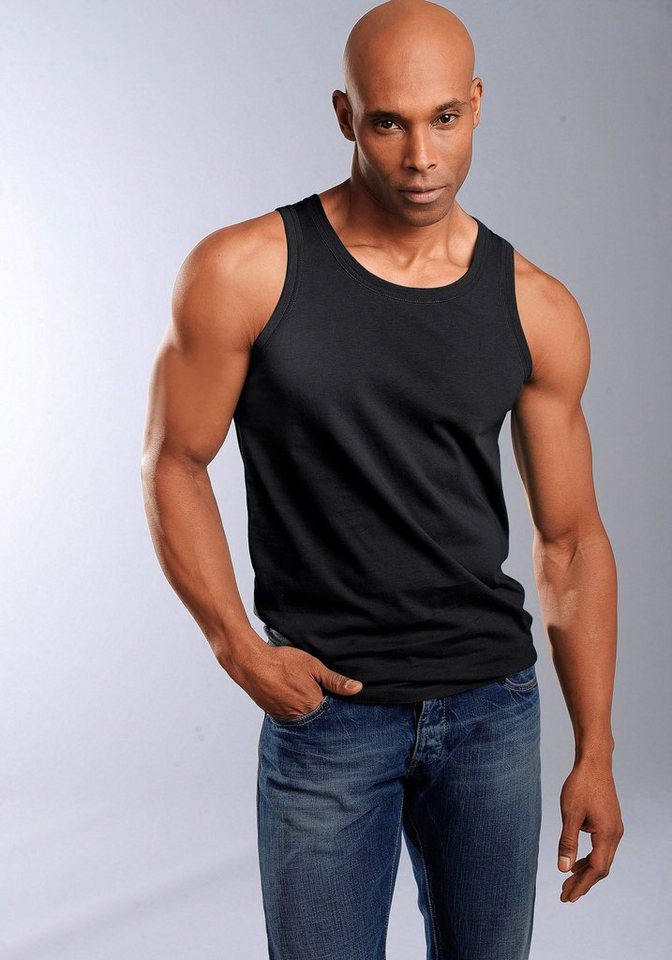 H.I.S Tanktop, Unterziehshirt, Unterhemd für Herren (3er-Pack) unifarben, Rundhalsausschnitt, aus Baumwolle – Bild 2 von 5