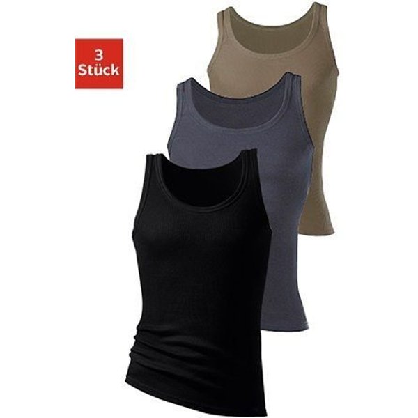 H.I.S Tanktop Feinripp (Packung, 3-tlg) aus weicher Baumwollqualität