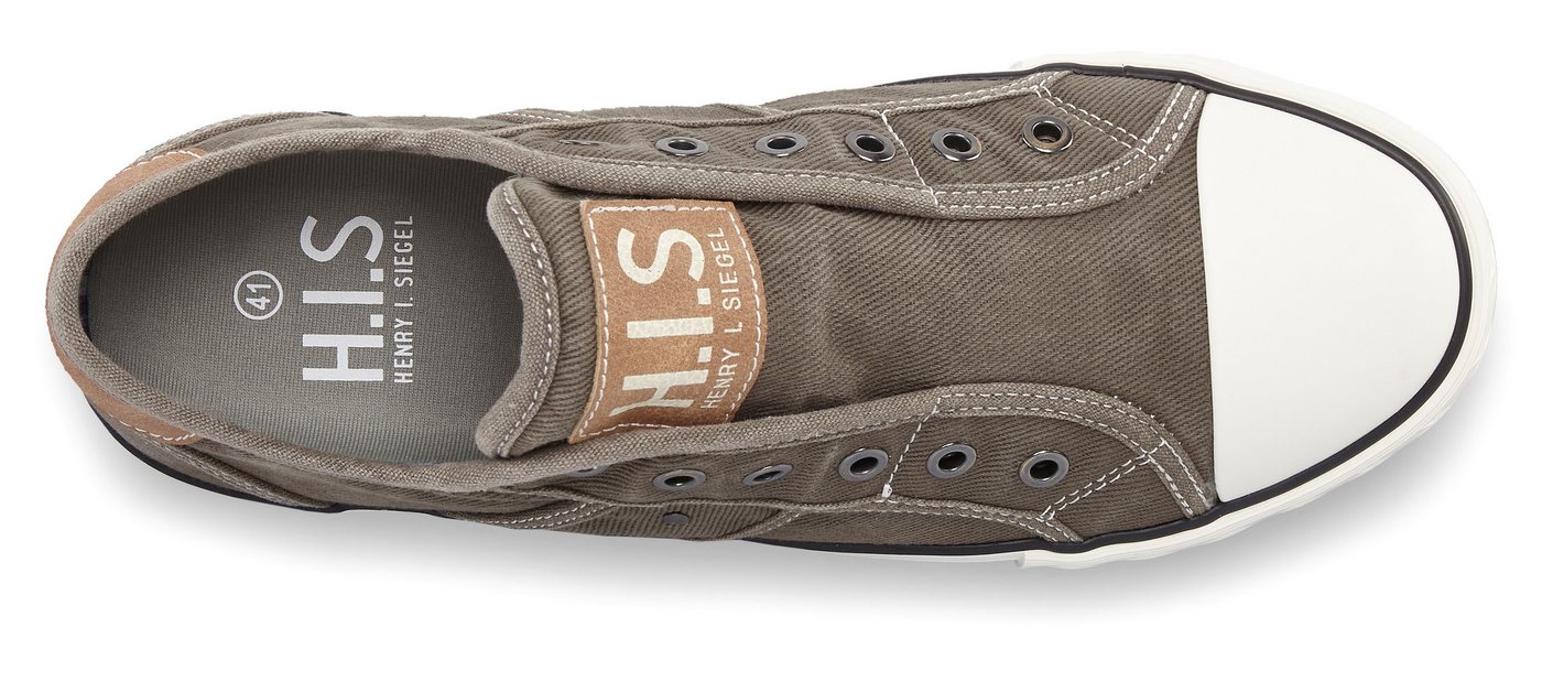 H.I.S Textilschuh, Stoffschuh, Turnschuh, Halbschuh, Freizeitschuh, Slipper Sneaker NEU Slip-On-Sneaker aus weichem Textilmaterial, Unisex – Bild 4 von 5