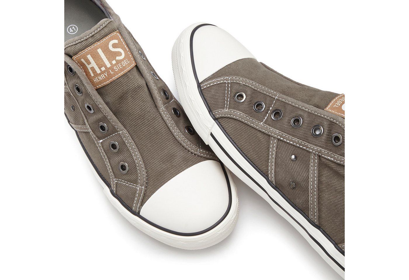 H.I.S Textilschuh, Stoffschuh, Turnschuh, Halbschuh, Freizeitschuh, Slipper Sneaker NEU Slip-On-Sneaker aus weichem Textilmaterial, Unisex – Bild 5 von 5