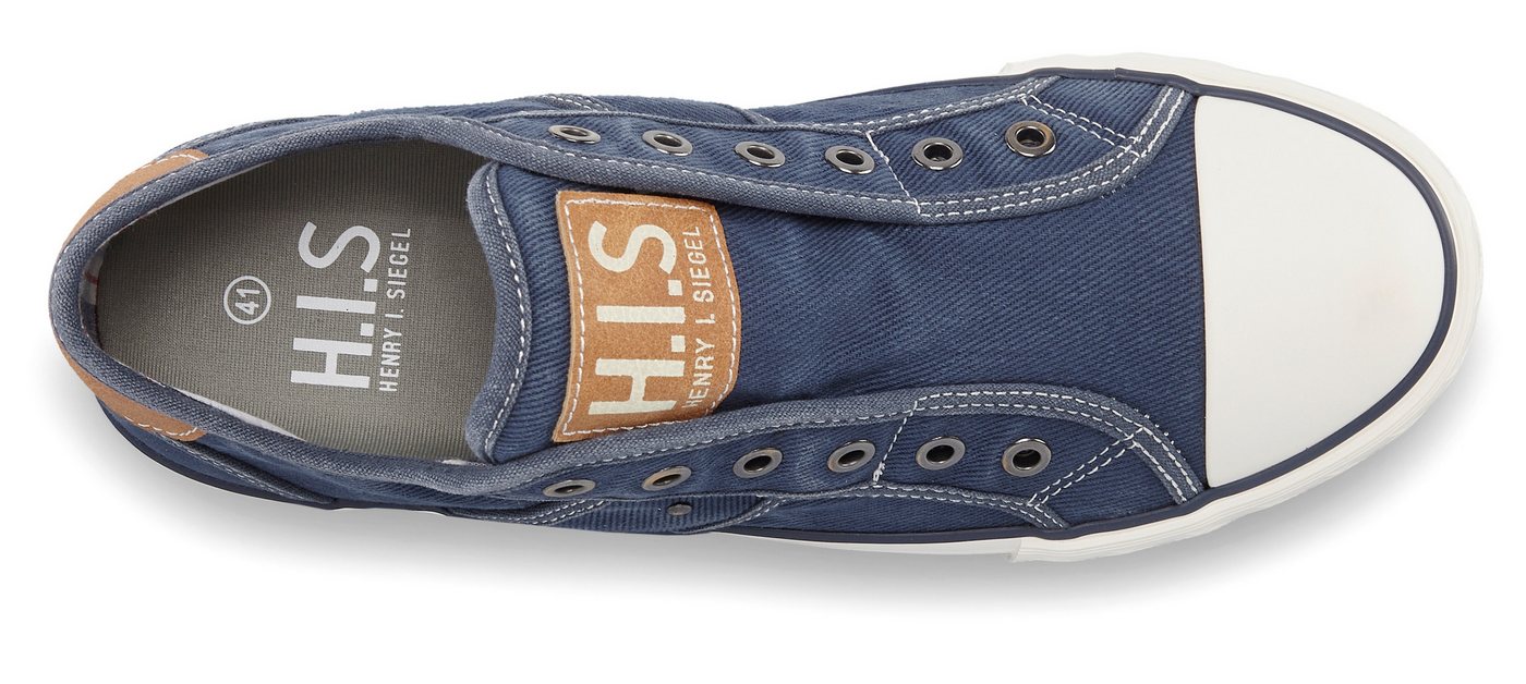 H.I.S Textilschuh, Stoffschuh, Turnschuh, Halbschuh, Freizeitschuh, Slipper Sneaker NEU Slip-On-Sneaker aus weichem Textilmaterial, Unisex – Bild 4 von 5