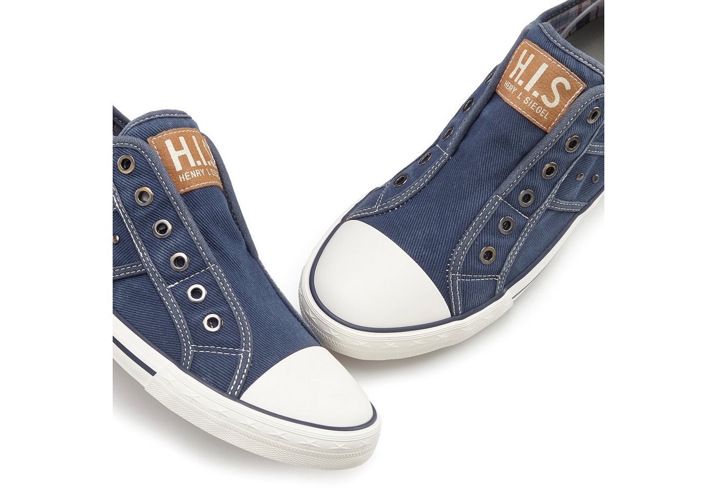 H.I.S Textilschuh, Stoffschuh, Turnschuh, Halbschuh, Freizeitschuh, Slipper Sneaker NEU Slip-On-Sneaker aus weichem Textilmaterial, Unisex – Bild 5 von 5