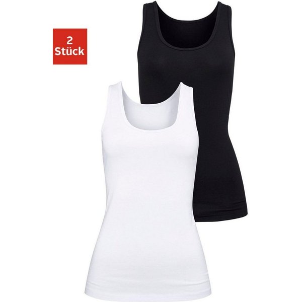 H.I.S Unterhemd (2er-Pack) aus elastischer Baumwoll-Qualität, Tanktop, Unterziehshirt