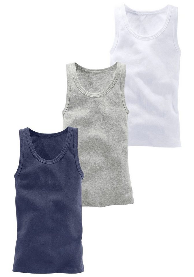 H.I.S Unterhemd (Packung, 3-St) Tanktop, unifarben und meliert, tiefer Rundhalsausschnitt – Bild 2 von 3