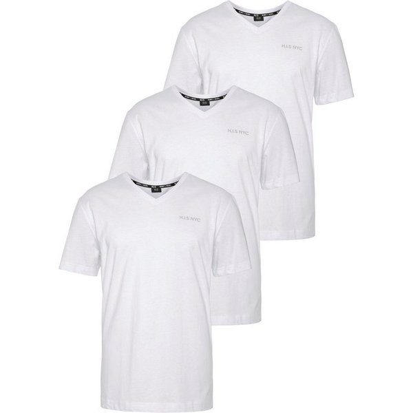 H.I.S V-Shirt (3-er Pack) Kurzarm, Slim Fit, aus Baumwolle