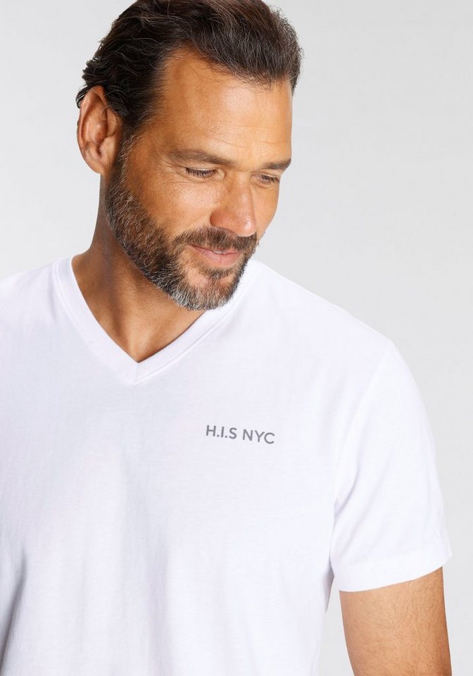 H.I.S V-Shirt (3-er Pack) Kurzarm, Slim Fit, aus Baumwolle – Bild 5 von 5