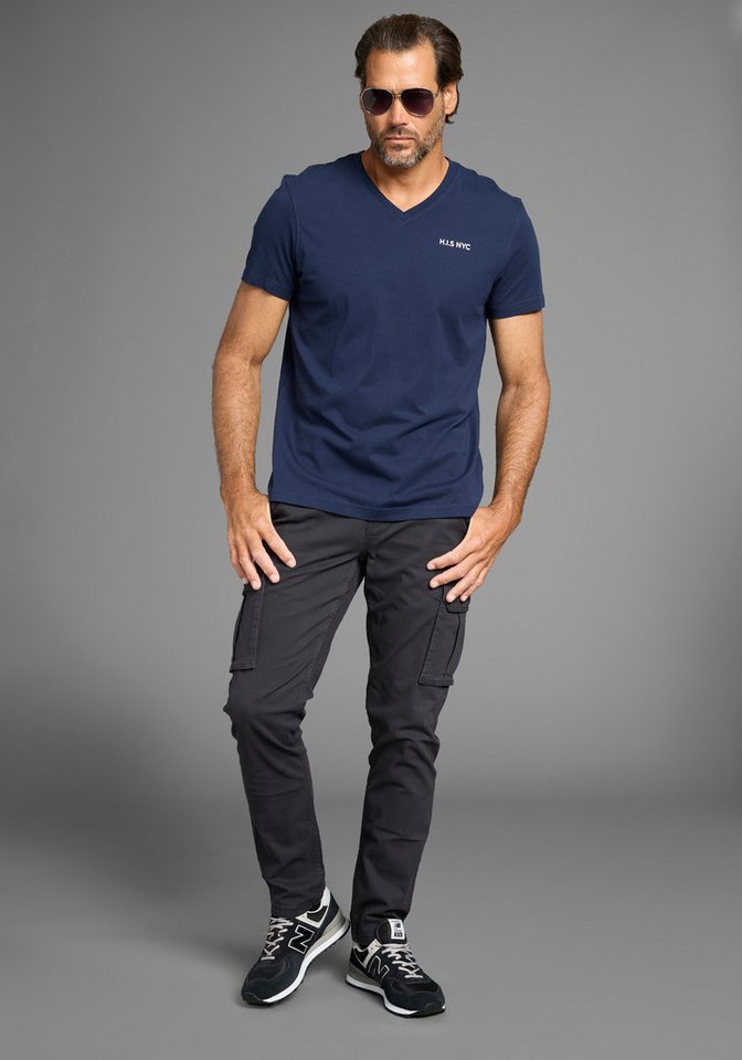 H.I.S V-Shirt (3-er Pack) Kurzarm, Slim Fit, aus Baumwolle – Bild 5 von 5