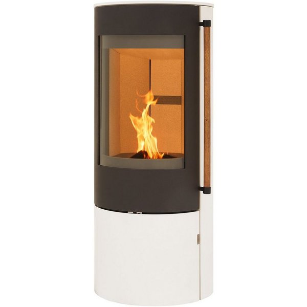 H&M Germany Kaminofen EVO 2.1 Stahl-Creme Weiß, 7 kW, Zeitbrand