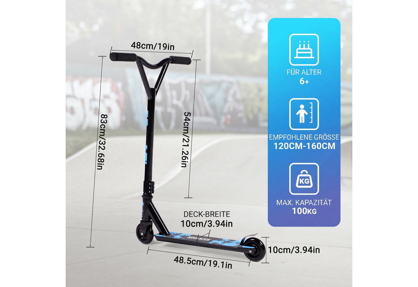 H.yeed Stuntscooter 360° Lenkung, Freestyle Stunt Scooter mit ABEC-9 Kugellager, für Jungen, Mädchen, Jugendliche ab 6 Jahren – Bild 3 von 5