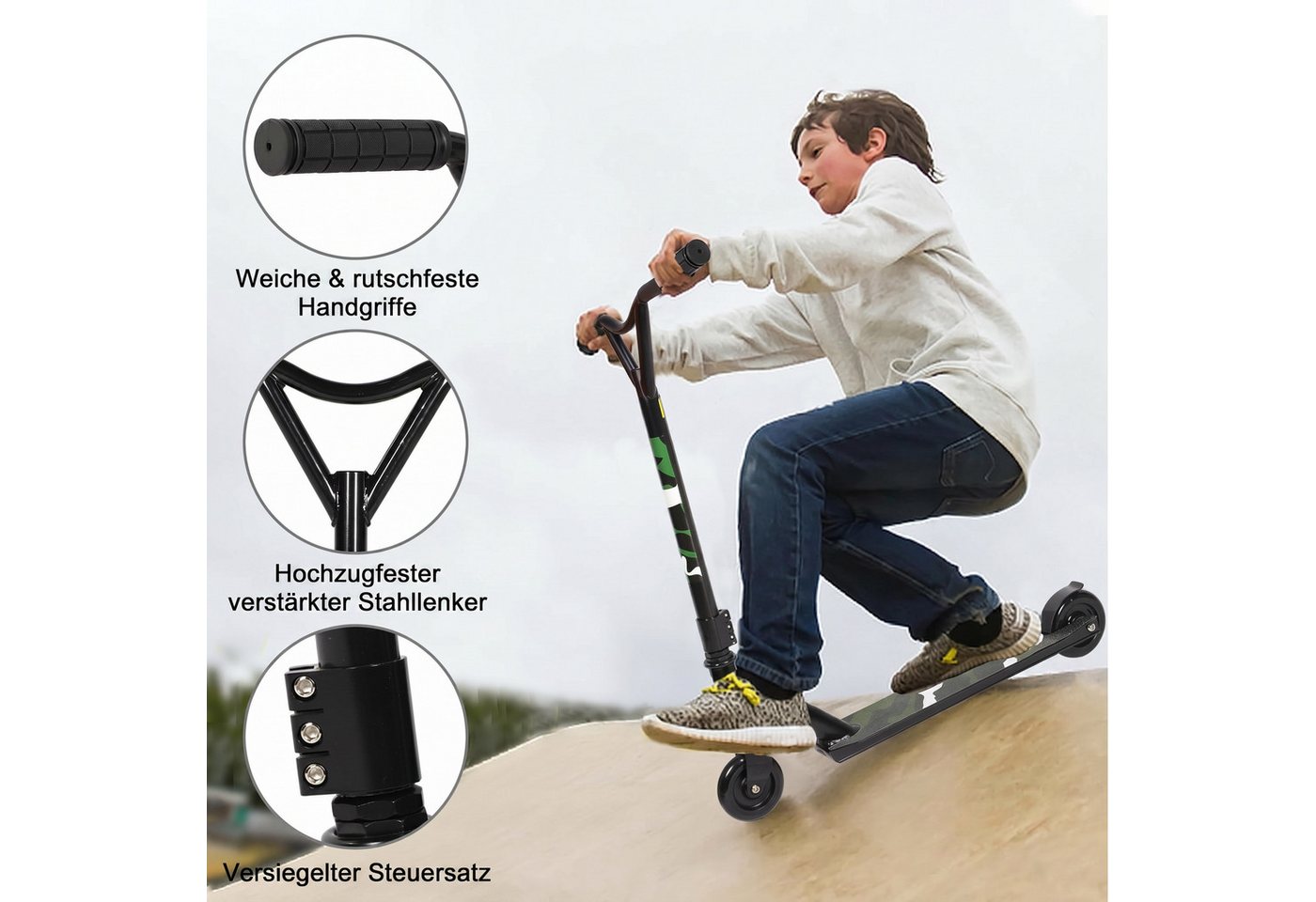 H.yeed Stuntscooter 360° Lenkung, Freestyle Stunt Scooter mit ABEC-9 Kugellager, für Jungen, Mädchen, Jugendliche ab 6 Jahren – Bild 3 von 5