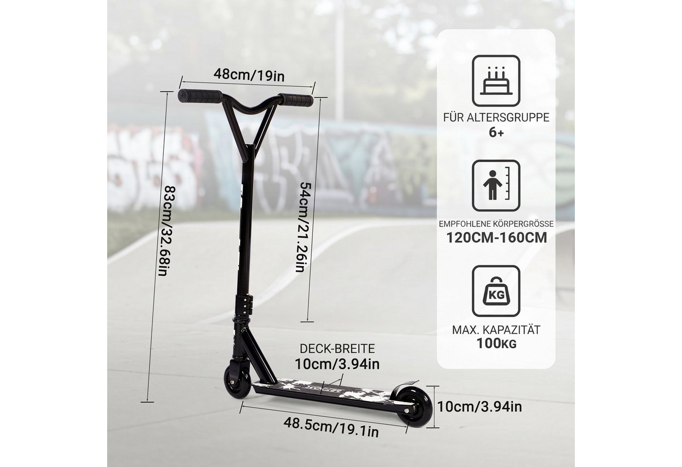H.yeed Stuntscooter 360° Lenkung, Freestyle Stunt Scooter mit ABEC-9 Kugellager, für Jungen, Mädchen, Jugendliche ab 6 Jahren – Bild 3 von 5