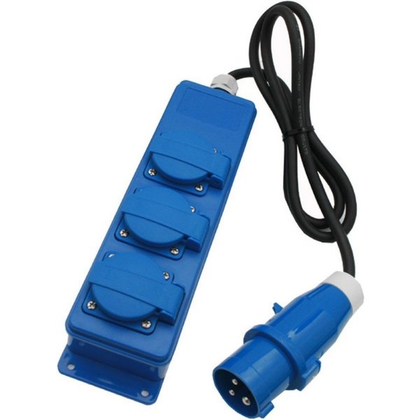 HABA B.V. 3er Steckdosenleiste Schuko mit Kabel und CEE Stecker Steckdosenleiste