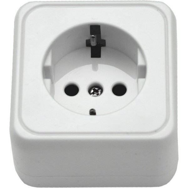 HABA B.V. Aufputz-Steckdose Aufputz Schuko Steckdose 220V - 230V weiß einzeln