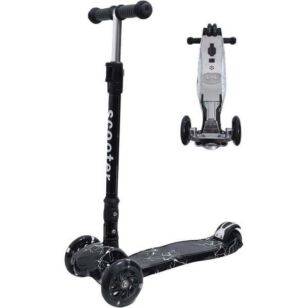 Habib Gruppe Dreiradscooter Kinderroller ab 3 Jahre mit Metall-Trittbrett LED klappbar, Metall-Trittbrett, LED-Räder, klappbar, Lenker höhenverstellbar