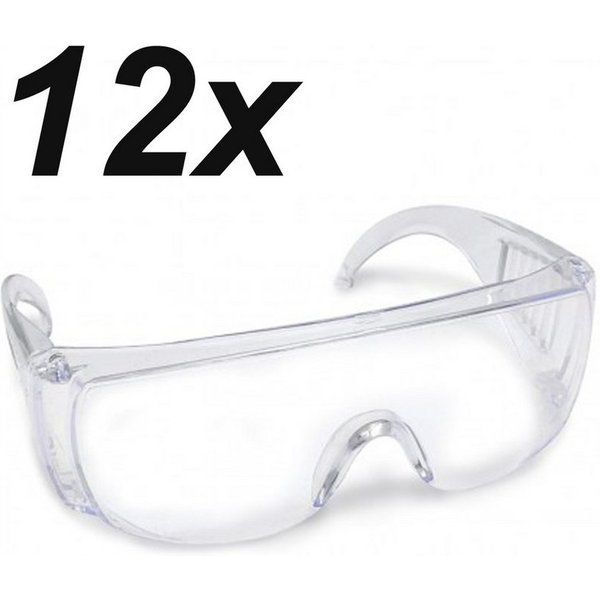 HAC24 Arbeitsschutzbrille 12er Set Schutzbrille Augenschutz Sicherheitsbrille Arbeitsbrille, (Set, 12St), Transparent