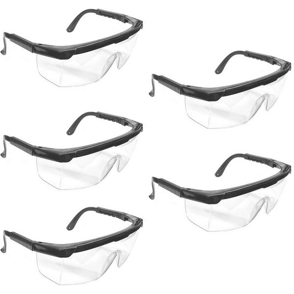HAC24 Arbeitsschutzbrille Schutzbrille Augenschutz Sicherheitsbrille Arbeitsbrille, (Set, 5St), mit verstellbarem Bügel