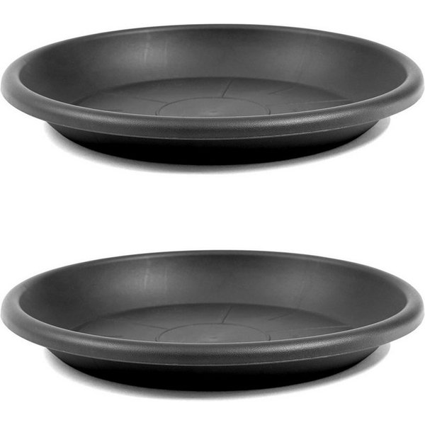 HAC24 Blumentopfuntersetzer Blumentopf Untersetzer Pflanztopf Blumenkübel Schale Pflanzschale, 2-tlg., Anthrazit Kunststoff Rund Ø 58 cm